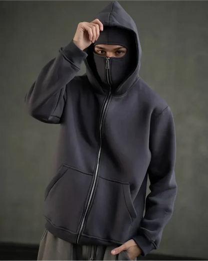 Gri Balaclava Hoodie