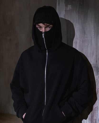 Siyah Balaclava Hoodie