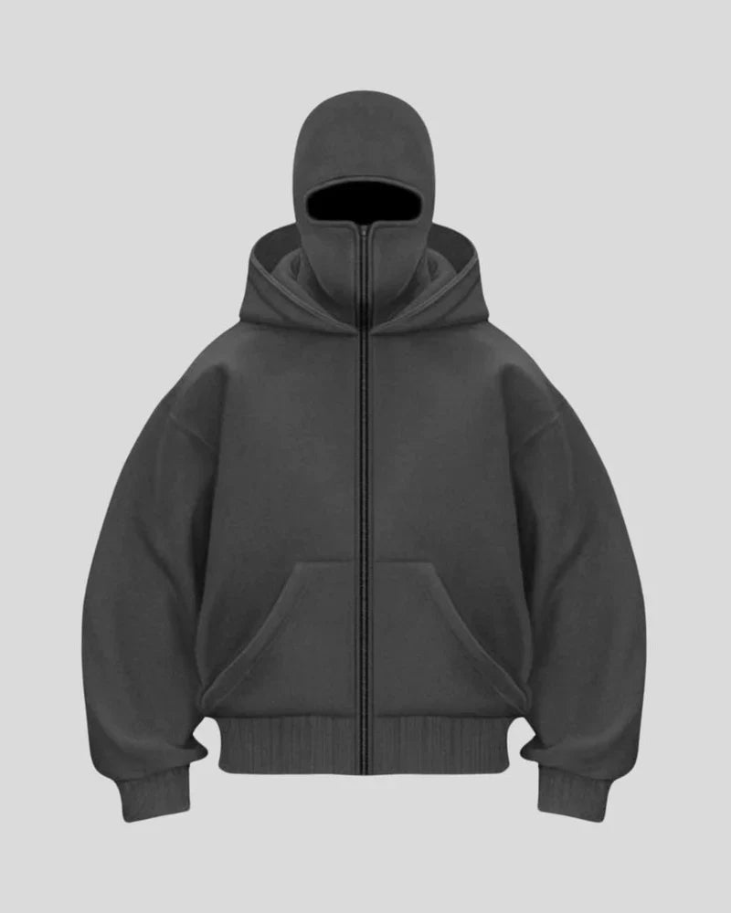 Gri Balaclava Hoodie